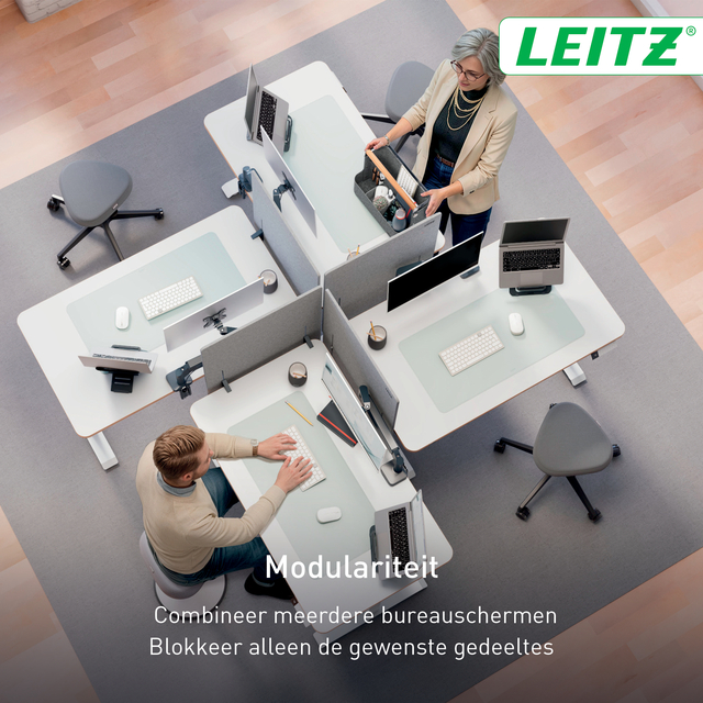 modulair, werkplekken, bureau, computers, scheidingswanden