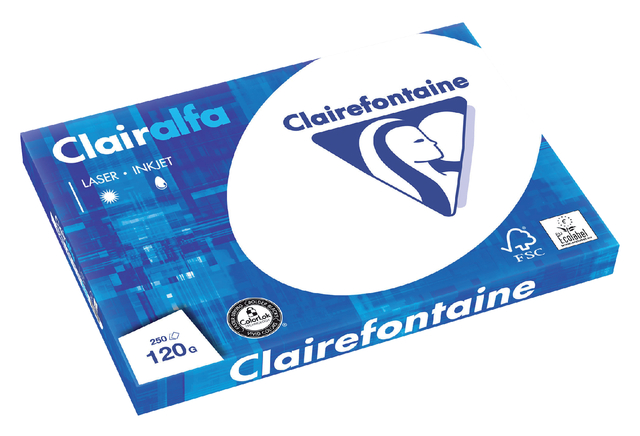 Kopieerpapier Clairefontaine Clairalfa A3 120gr wit 250 vel Kopieerpapier Clairefontaine Clairalfa A3 120gr wit 250 vel