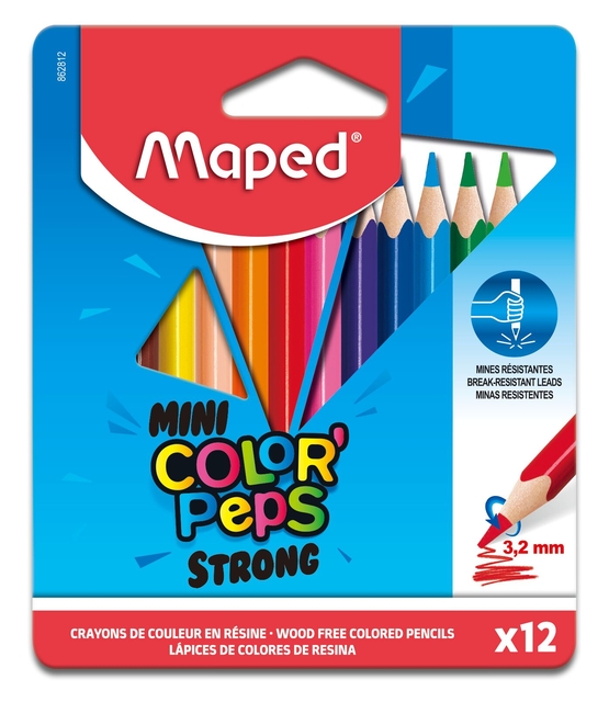 Kleurpotlood Maped Color'Peps Mini Strong set à 12 kleuren Kleurpotlood Maped Color'Peps Mini Strong set à 12 kleuren