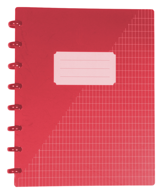 notebook, ring binding, rode notitieboek, roest patroon, etiket gebied