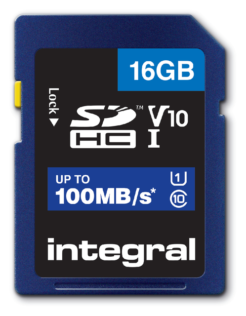 Geheugenkaart Integral SDHC V10 16GB Geheugenkaart Integral SDHC V10 16GB