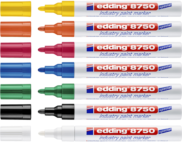 Paintmarker edding 8750 industrie 2-4mm zwart Paintmarker edding 8750 industrie 2-4mm zwart
