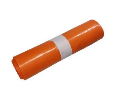 Afvalzak LDPE 65_25x140cm Oranje T55 doos 10x10st
