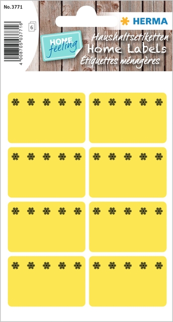 Etiket HERMA 3771 26x40mm diepvries geel 48stuks Etiket HERMA 3771 26x40mm diepvries geel 48stuks