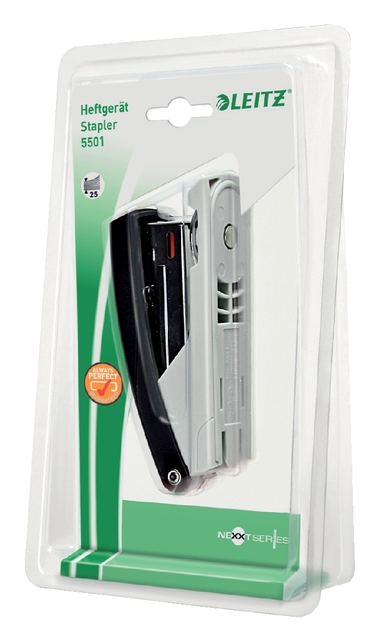Nietmachine Leitz NeXXT klein model 25 vel zwart blister Nietmachine Leitz NeXXT klein model 25 vel zwart blister