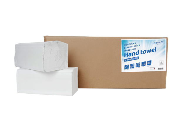 Handdoek Cleaninq Z-vouw 2-laags 225x220mm 20x200 wit Handdoek Cleaninq Z-vouw 2-laags 225x220mm 20x200 wit