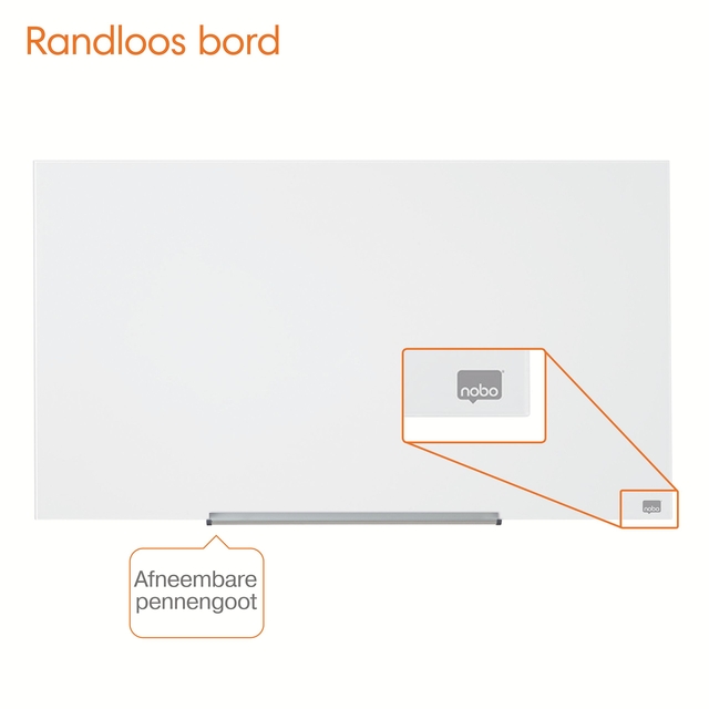 Glasbord Nobo Impression Pro 126x71cm briljant wit