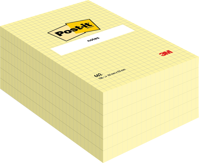 Memoblok Post-it 662 102x152mm ruit geel Memoblok Post-it 662 102x152mm ruit geel