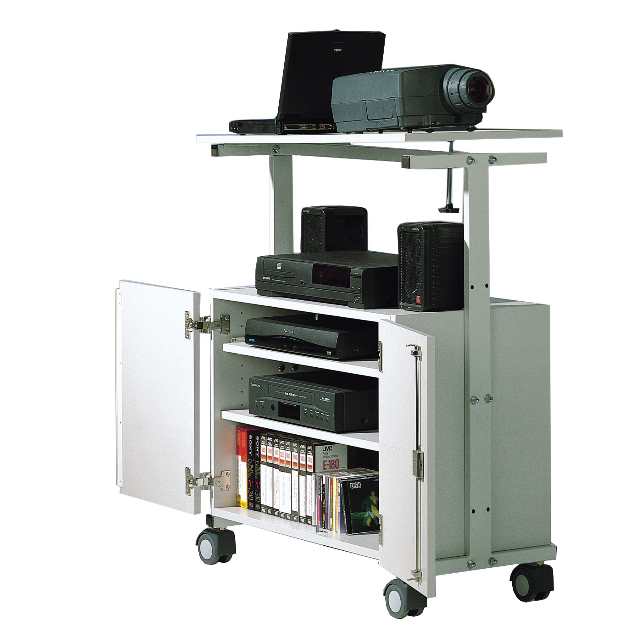 LCD-projectorwagen met onderkast, verrijdbaar LCD-projectorwagen met onderkast, verrijdbaar