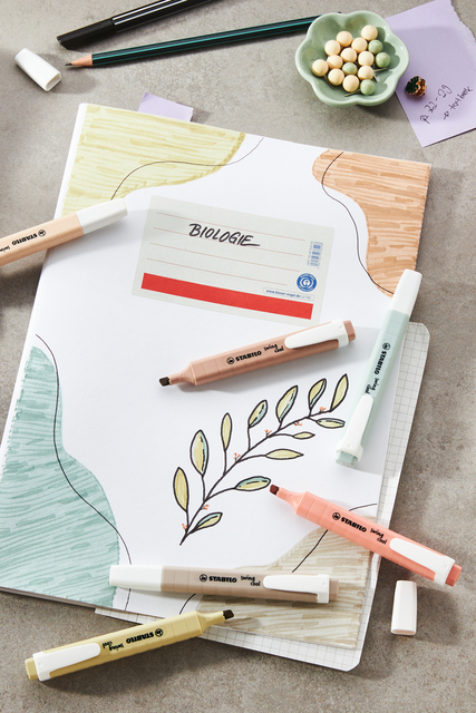 Markeerstift STABILO Swing cool nature colors deskset 18 stuks