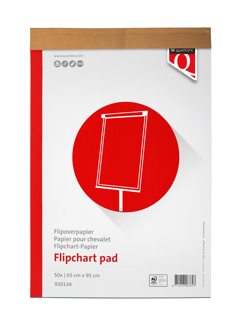 Flipoverpapier Quantore 65x95cm 50vel ongevouwen Flipoverpapier Quantore 65x95cm 50vel ongevouwen