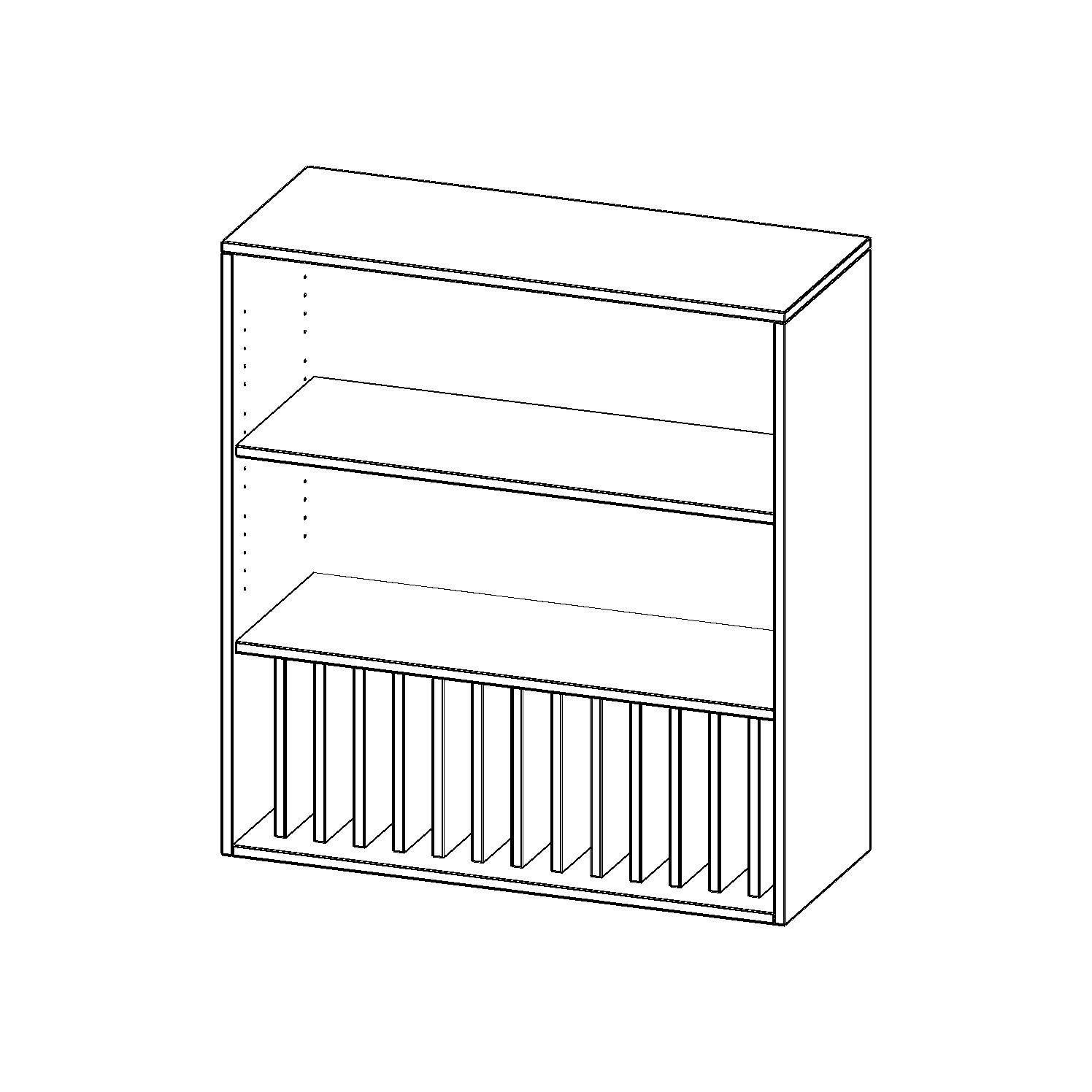 Aanbouwplank voor klasboeken, 3 ordnerhoogtes - Serie evo180