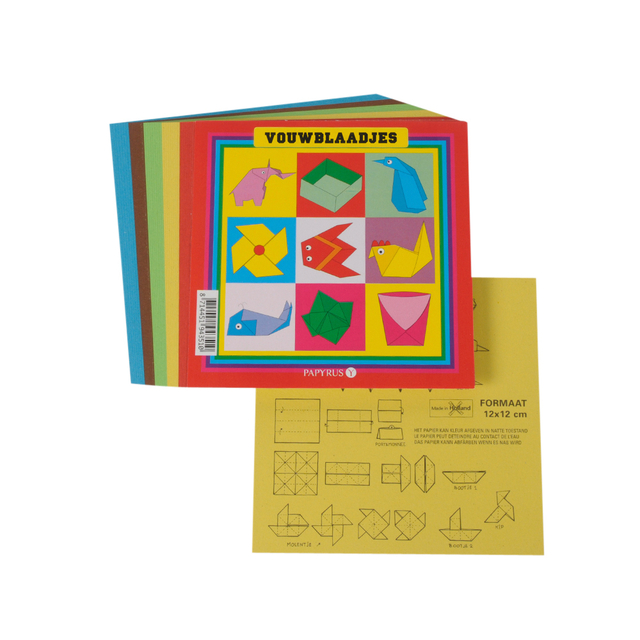 Vouwblaadjes vierkant 12x12cm 65gram assorti 90 vel Vouwblaadjes vierkant 12x12cm 65gram assorti 90 vel
