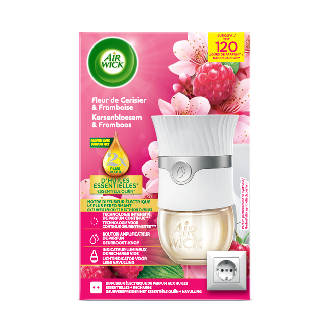 luchtverstuiver, air wick, parfum, fleur de cœur, verstuiver met olie
