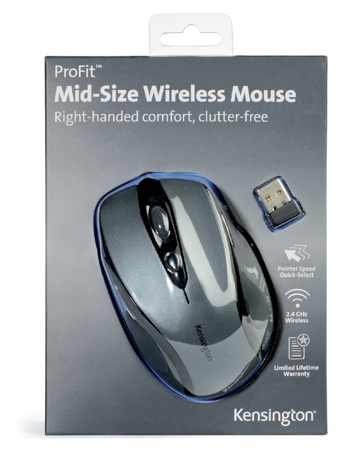 Muis Kensington pro fit draadloos grijs