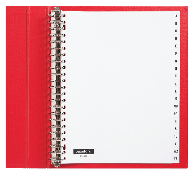 Tabbladen Quantore 23-gaats 20-delig met alfabet wit PP Tabbladen Quantore 23-gaats 20-delig met alfabet wit PP