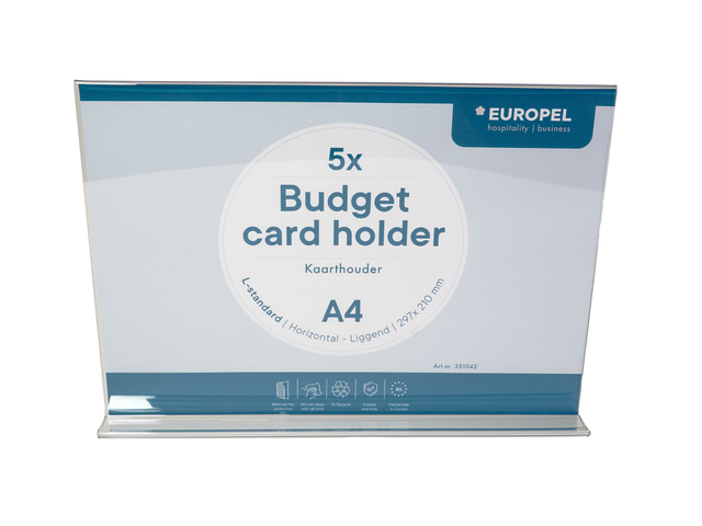 kaarthouder, A4, budget, houder, kaart