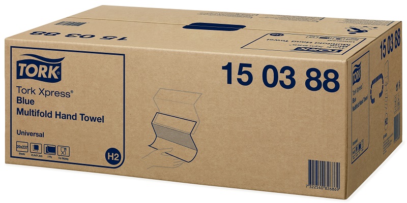 Tork Handdoekpapier Interfold Blauw 2lgs Rec H2 20x237st