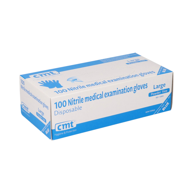 Handschoen CMT L nitril blauw 100 stuks Handschoen CMT L nitril blauw 100 stuks