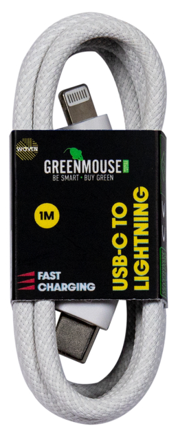 Kabel Green Mouse USB-C to Lightning data Woven - 1m