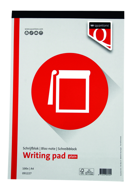 Schrijfblok Quantore A4 blanco 100vel 60gr Schrijfblok Quantore A4 blanco 100vel 60gr