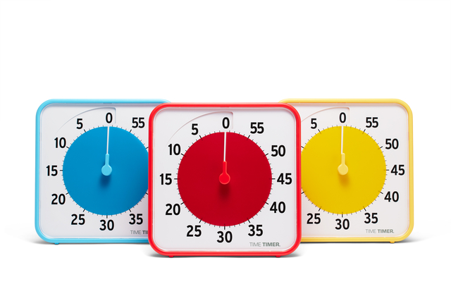 tijdklok, keukenwekker, ronde klok, kleurgestreept, werktijd