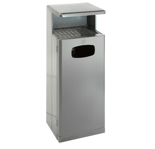 VepaBins Buitenafvalbak met afdak Aluminium 55ltr Grijs