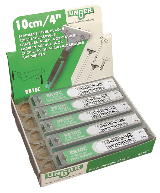 Reservemes Unger voor schraper 10cm 10 stuks Reservemes Unger voor schraper 10cm 10 stuks