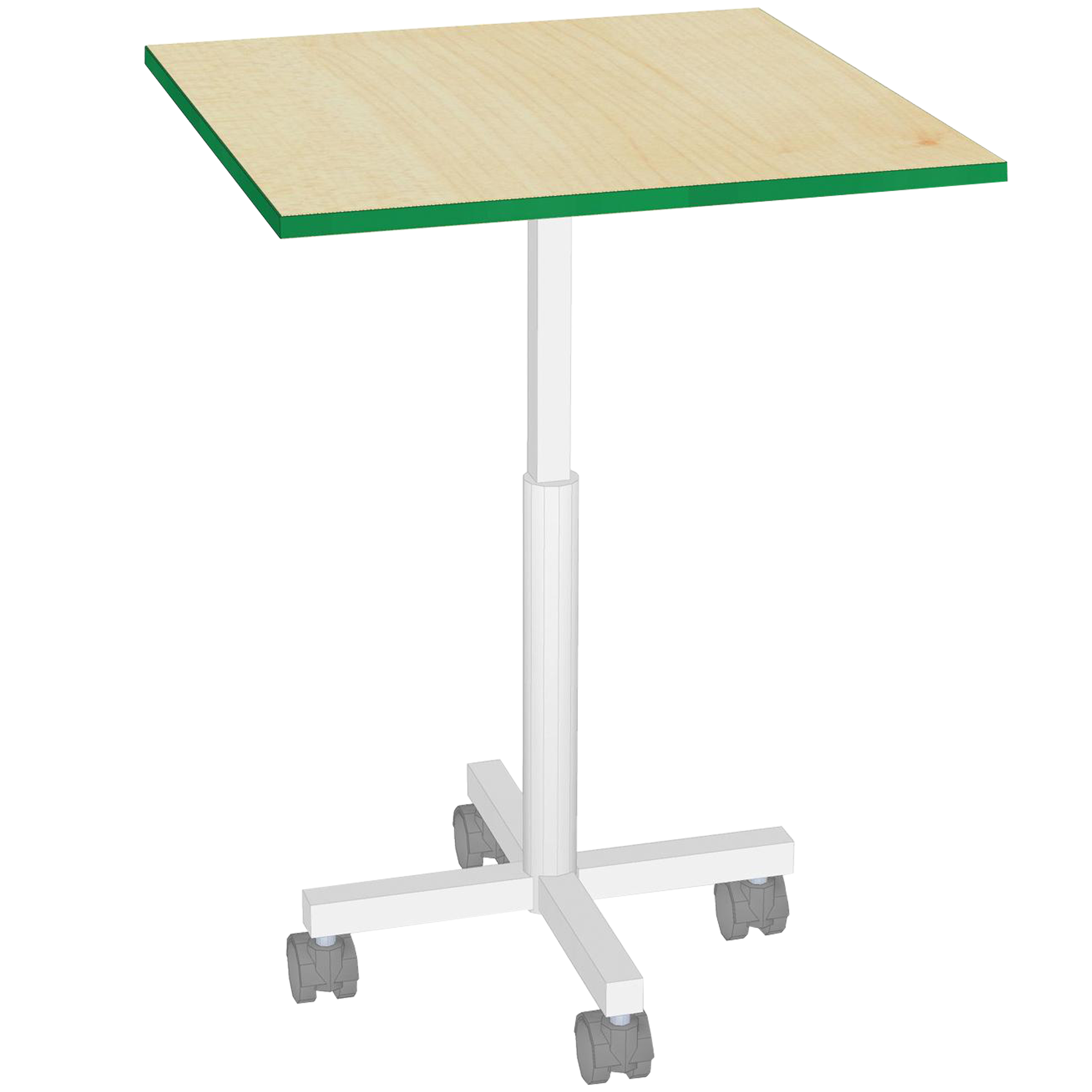 Verrijdbare en in hoogte verstelbare sta- en zittafel