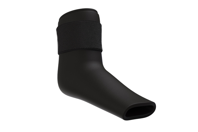 zwarte voetbrace, enkelbrace, textielmanchet, getextureerde band
