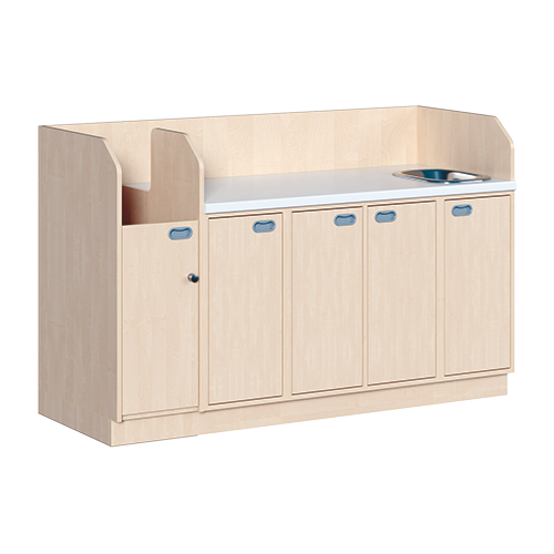 Commode, vier rijen plus wastafel