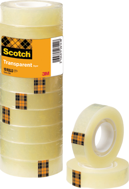 Plakband Scotch 508 15mmx33m transparant 10 rollen Plakband Scotch 508 15mmx33m transparant 10 rollen