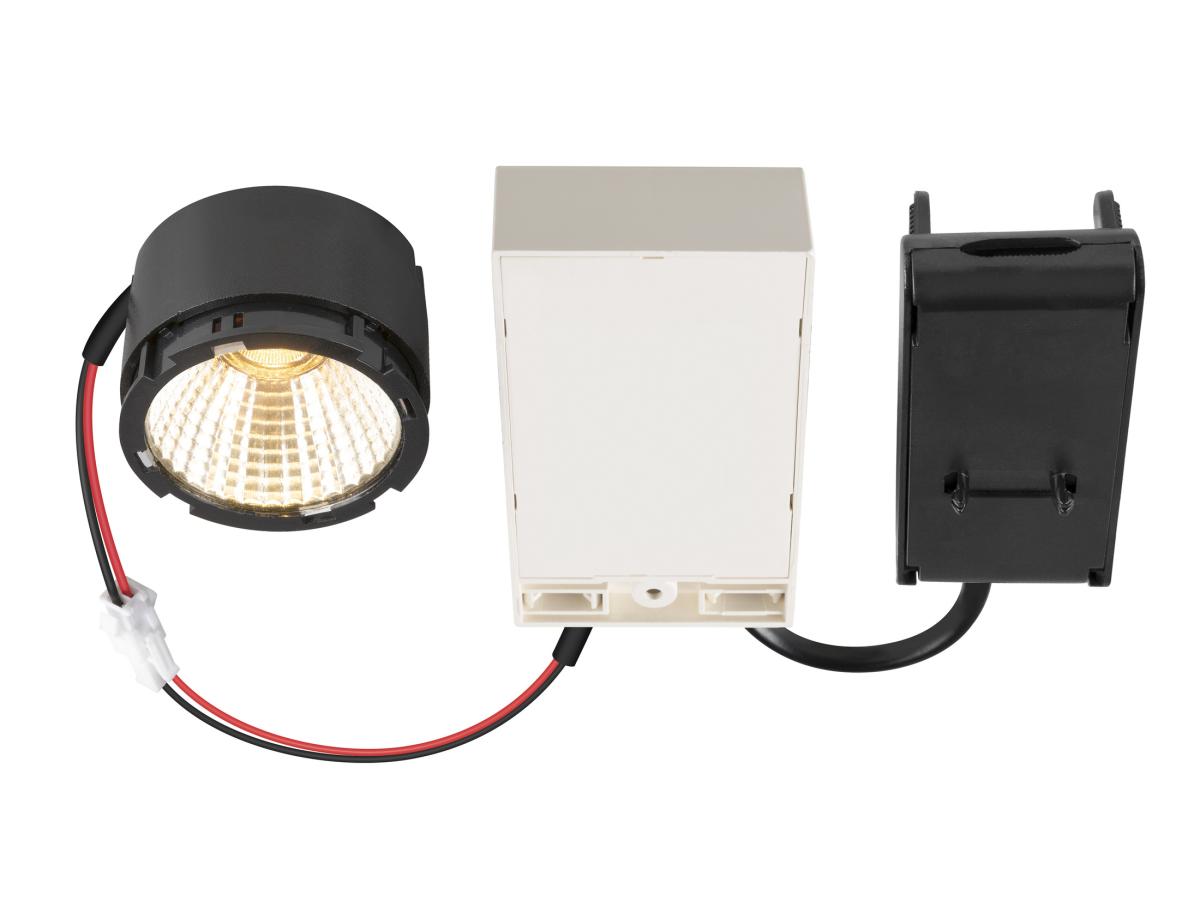recessed light, spotlight, LED module, white housing, connector cable
