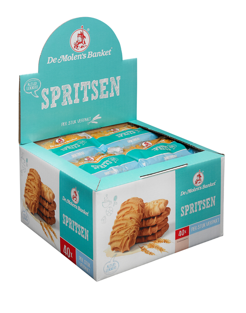 Koeken De Molen Spritsen 40x38gr Koeken De Molen Spritsen 40x38gr