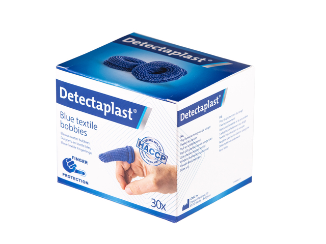 Vingerlingen Detectaplast textiel blauw 30 stuks Vingerlingen Detectaplast textiel blauw 30 stuks