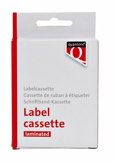 Labeltape Quantore TZe-251 24mmx8m zwart op wit