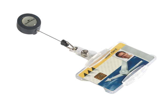 Afrolmechanisme Durable 8011 54x85mm met open pashouder Afrolmechanisme Durable 8011 54x85mm met open pashouder