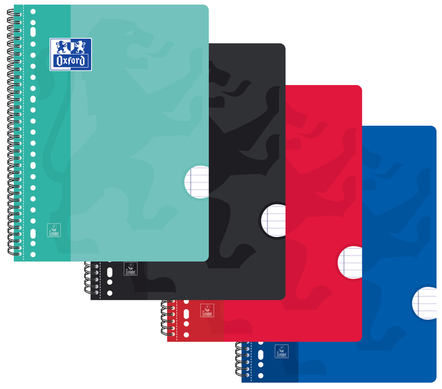Collegeblok Oxford School A4+ lijn 23-gaats 160 pagina's 80gr assorti Collegeblok Oxford School A4+ lijn 23-gaats 160 pagina's 80gr assorti