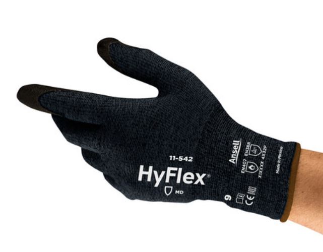 Ansell Handschoen Hyflex 11-542 Nitril Zwart per paar