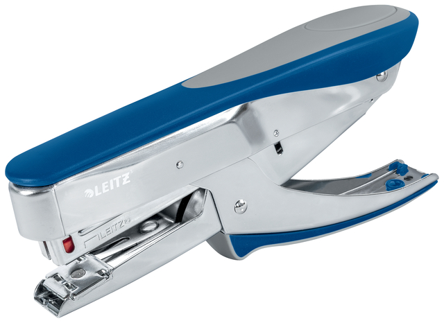 stapler, metal, blauw, kantoor, leitz