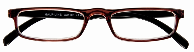 glasses, eyeglasses, rectangular, brown, plastic