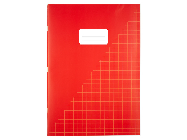 notitieblok, rood, rasterpatroon, achterkant, effen