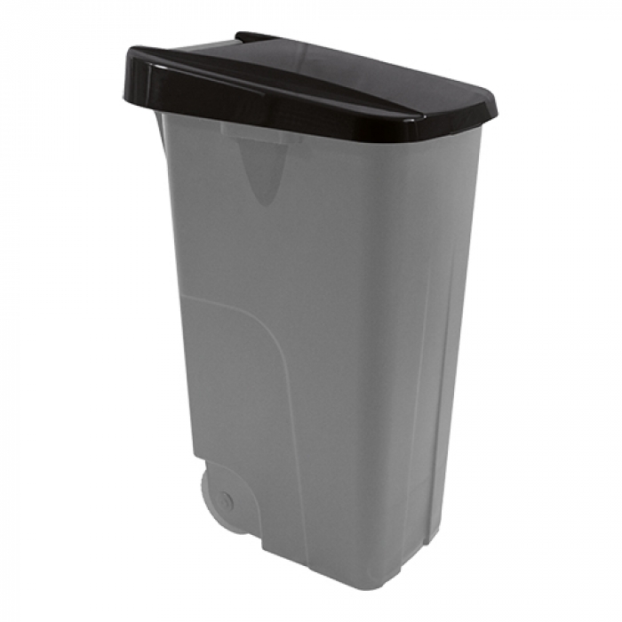 Denox Afvalcontainer Kunststof grijs_zwart 85 liter