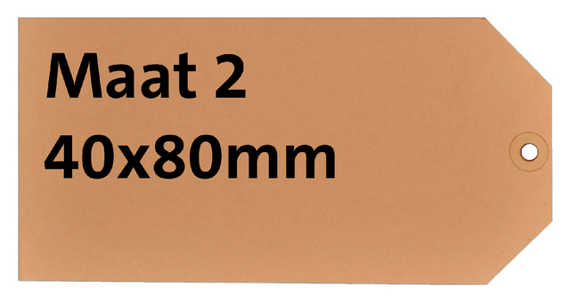Label karton nr 2  200gr 40x80mm chamois 1000 stuks Label karton nr 2  200gr 40x80mm chamois 1000 stuks