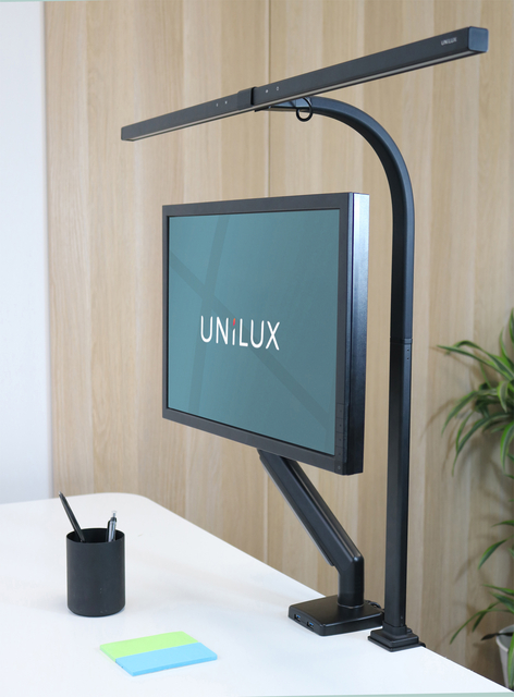Bureaulamp Unilux Strata led tafelklem zwart