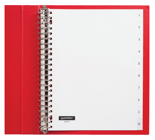 Tabbladen Quantore 23-gaats 1-10 genummerd wit PP Tabbladen Quantore 23-gaats 1-10 genummerd wit PP