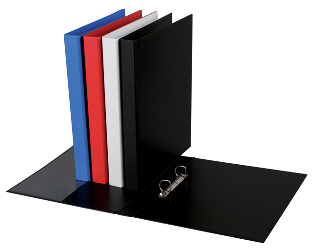 Ringband Quantore A4 2-rings D-mech 20mm PP zwart Ringband Quantore A4 2-rings D-mech 20mm PP zwart