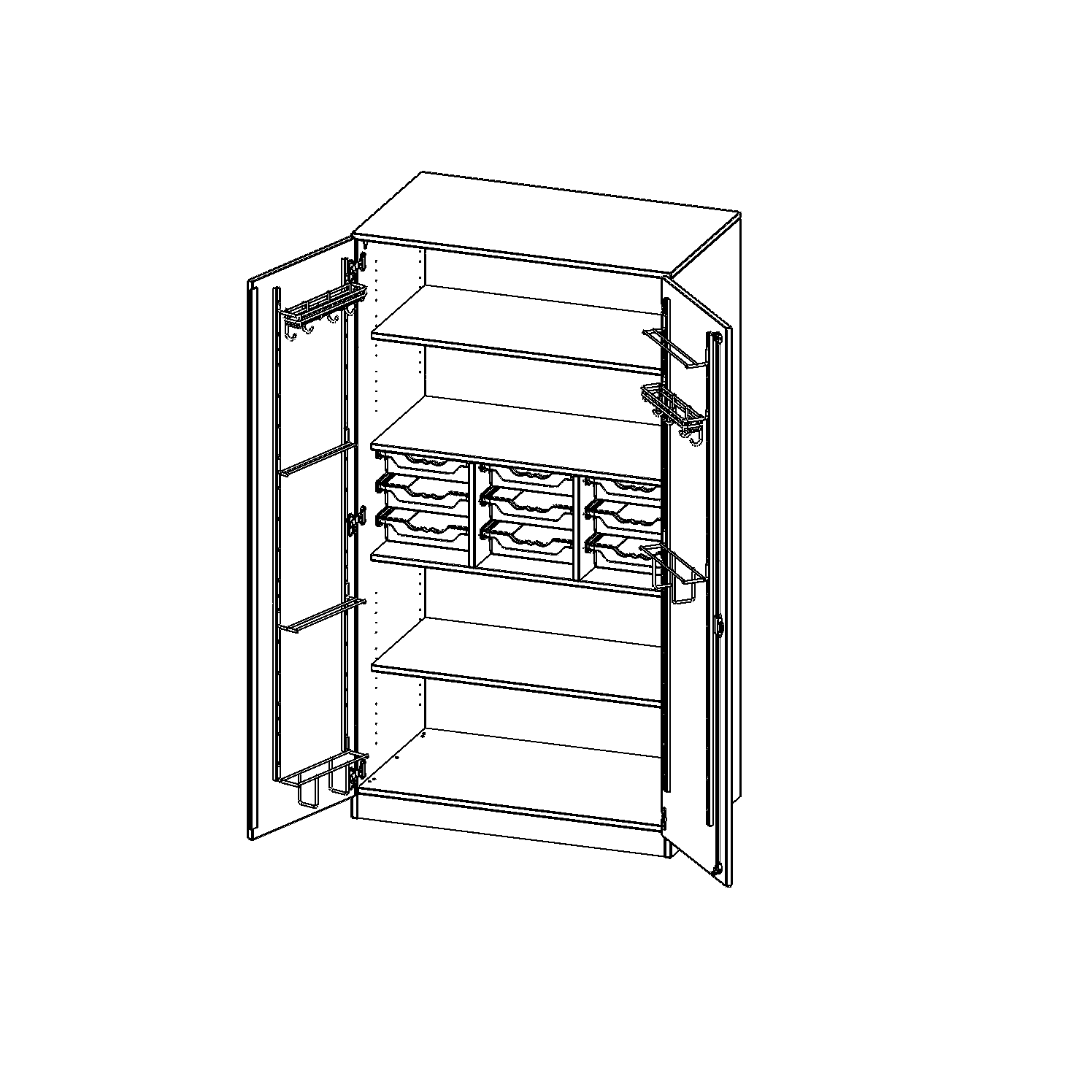Muziekkast, 5 maphoogtes - Serie evo180