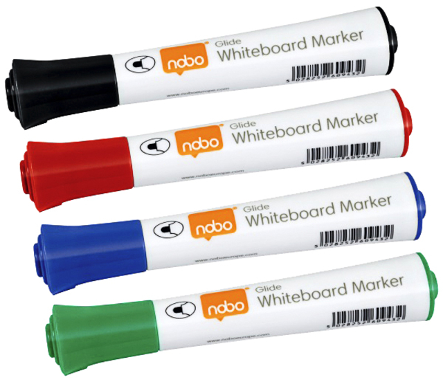 Whiteboardmarker Nobo Glide rond assorti 2mm 10st Whiteboardmarker Nobo Glide rond assorti 2mm 10st