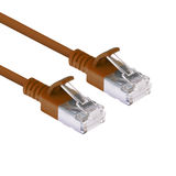 ACT Bruine 2 meter LSZH U/FTP CAT6A datacenter slimline patchkabel snagless met RJ45 connectoren